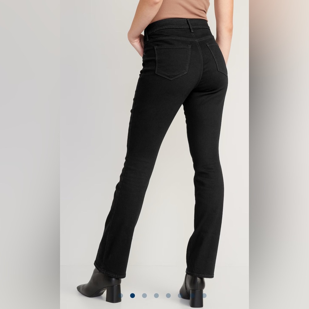 Women's Black Extra High Rise Kicker Boot Denim Jeans Size 6 Tall - Picture 2 of 7